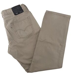 Levi's 514 Men's Tan Straight Fit Casual Pants 34x32 Cotton Jeans Chinos FLAWS